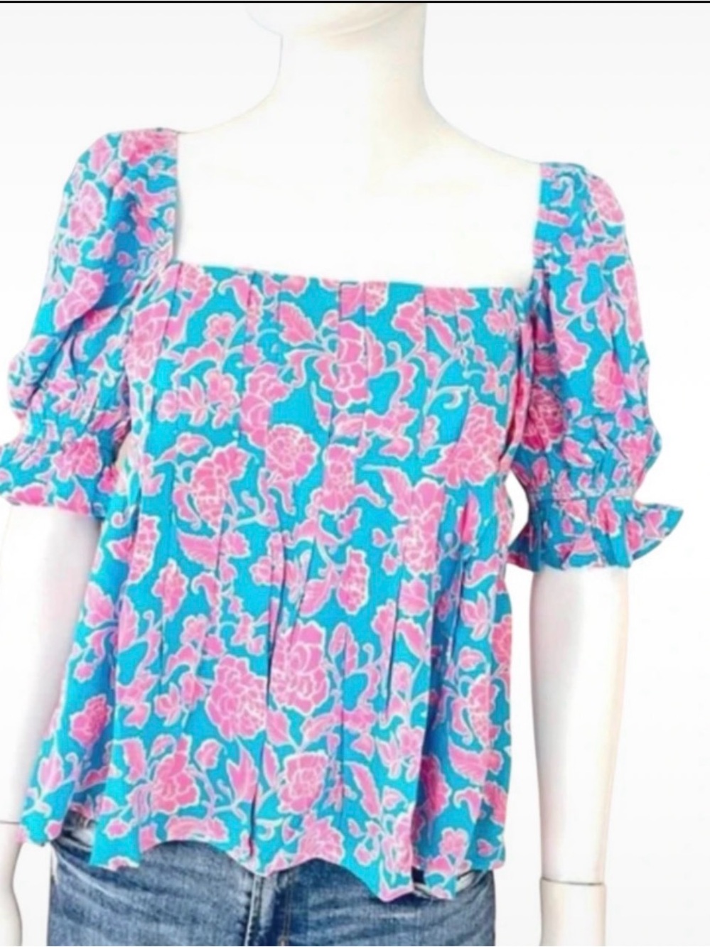 PROMESA vibrant floral print top S M L - Picture 3 of 6